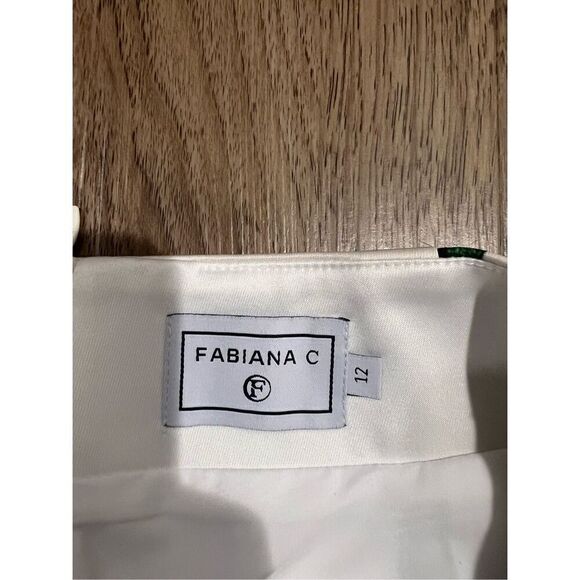 FABIANA C Green Leaf Bamboo Mini Skirt size 12 Us size S - Picture 4 of 7